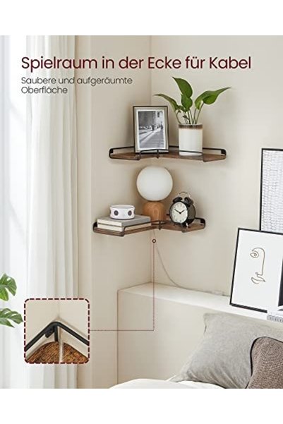 Talis Set of 2 corner shelves, Talis, Black, 40x29x4 cm