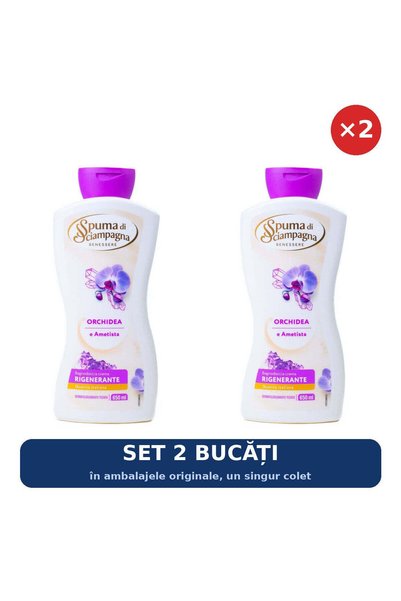 Spuma di Sciampagna Set 2 x Gel de baie și duș Ametist și Orhidee Spuma di Sc...