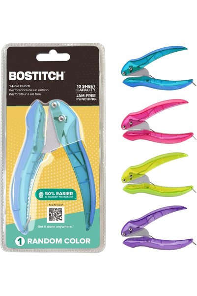 Generic inLIGHT Reduced Effort One-Hole Punch, One Unit per Package, Assorted...
