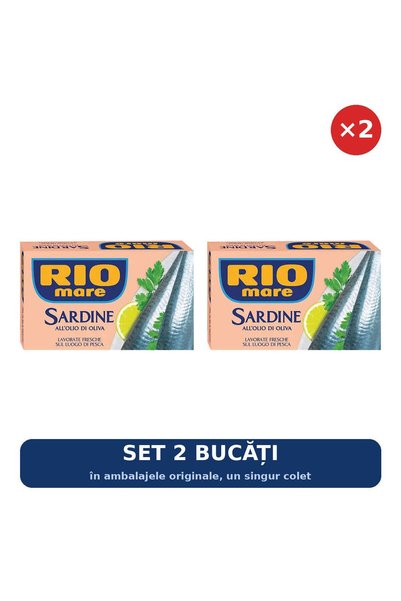 RIO MARE Set 2 x Sardine în ulei de măsline, 120 g