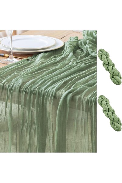 Generic مفرش طاولة من الشاش 90×400 سم (13 قدم) لديكور حفلات الزفاف الريفية - ...