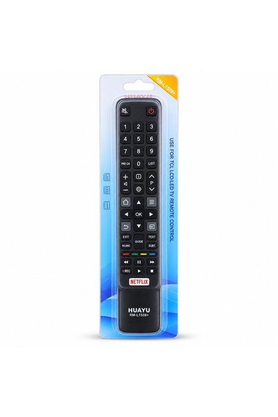 BURAQ جهاز تحكم عن بعد بديل طراز HUAYU RM-L1508+ لأجهزة تلفزيون TCL LCD/LED.