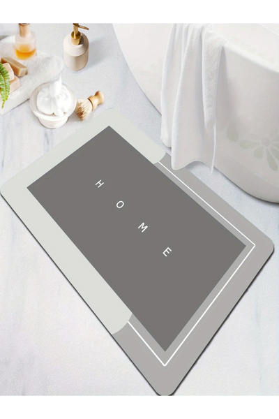 Take Two By Styli Grey Non-Slip Bathroom Mat