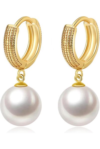 Generic Composite Pearl Earrings Round Ball Pearls Earrings Hypoallergenic Im...