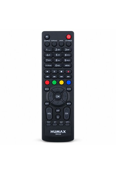 BURAQ جهاز التحكم عن بعد HUMAX RM-E08 لجهاز استقبال التلفزيون - باللون الأسود.
