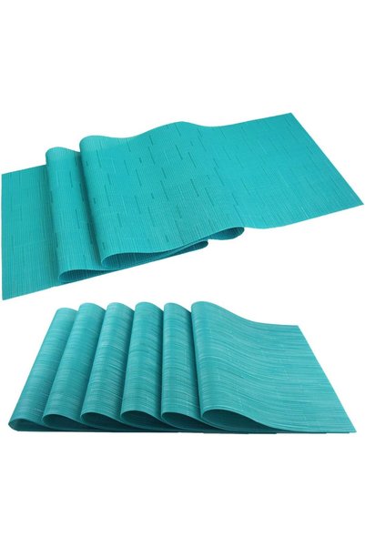 Generic Elegant Placemats and Table Runner, Durable Cleaning Set (6 Placemats...