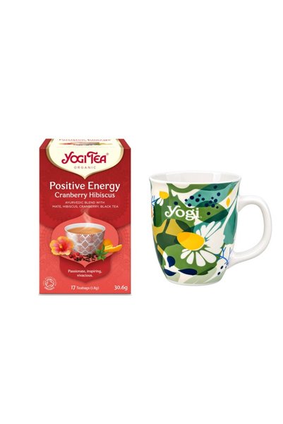 Yogi Tea Pachet Ceai bio Energie Pozitiva Merisor si Hibiscus, 17 pliculete 3...