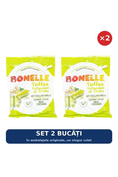 Fida Set 2 x Bomboane Bonelle cu aromă de toffee-fistic, 150 g