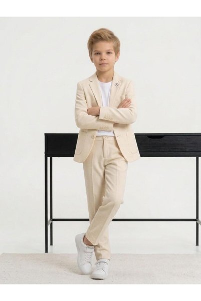 carino's kids Double Boys' Suit (Unlined) Stretch Fabric Jacket, Pants, and T-Shirt for Special Occasions—April 23