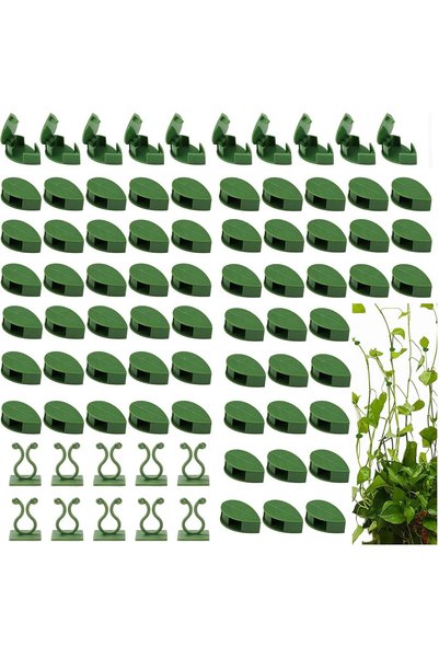 Generic Self-Adhesive Climbing Plant Wall Clips for Vines (Green), 70 PCS