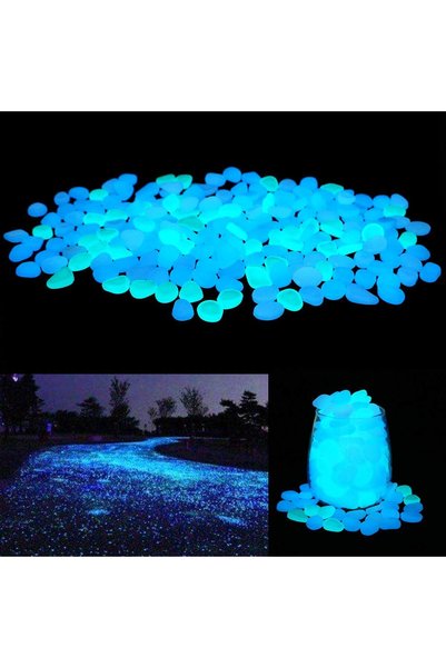 unime Glow in The Dark Garden Pebbles Stones Rocks for Yard and Walkways Deco...