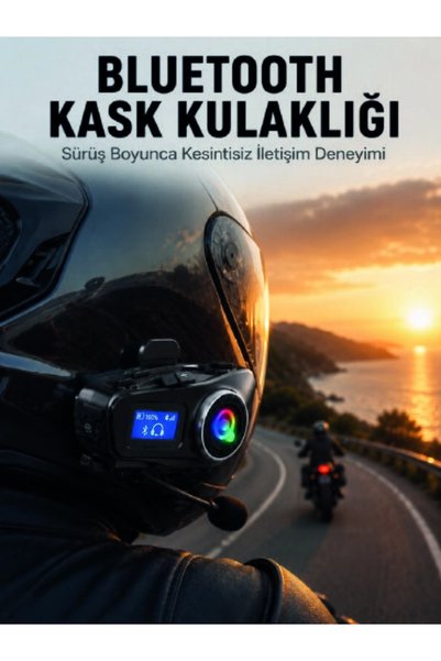 Najmaddin Kargo Lcd Ekranlı Bluetooth Kask Kulaklığı Radyo Ve Sd Kart Girişli