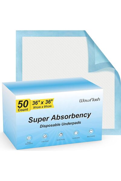 Generic 50 Count 36" x 36" Super Absorbency Underpads - Leakproof Quick Dryin...