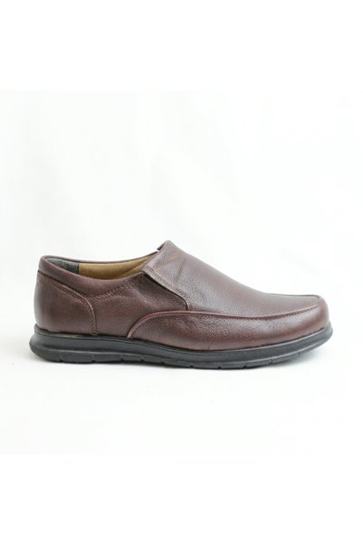 Obucca Coffee-Brown Leather Thermal-Sole Casual Men's Shoes