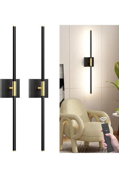 Generic Battery Operated Wall Sconce, 2 Pack 31.5 Inch 8000mAh USB Rechargeab...