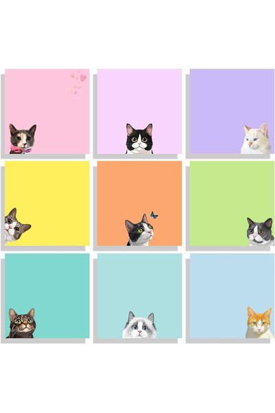 Generic Cute Sticky Notes Set, 450PCs Cat Self Stick Notepads, Funny Sticky N...