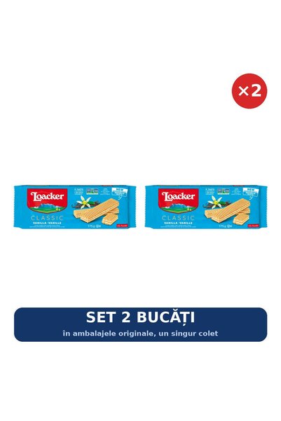 Loacker Set 2 x Napolitane cu vanilie Loacker, 175 g