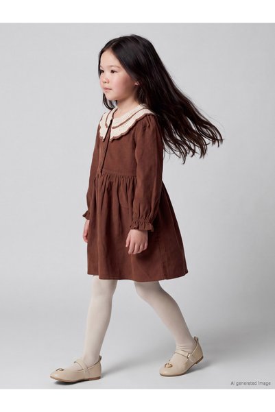 LC Waikiki Quality Pieces from Çelebi Store Bebe Roba Collar Ruffle Girl's Dress