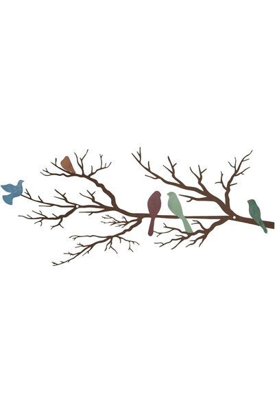 Generic منحوتة جدارية معدنية ملونة على شكل طيور، ديكور معلق مستوحى من الطبيعة...