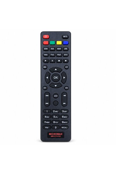 BURAQ جهاز تحكم عن بعد لجهاز استقبال Micromax MM-E74 HD - باللون الأسود.