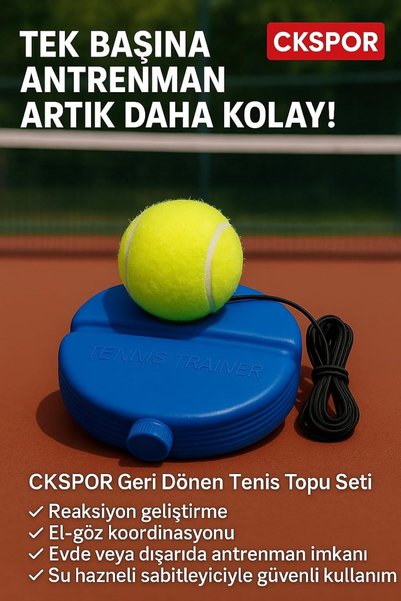 CKSpor Geri Dönen Tenis Topu Antrenman Seti Solo Antrenman İçin Mükemmel Yardımcı CKS-189-ANT
