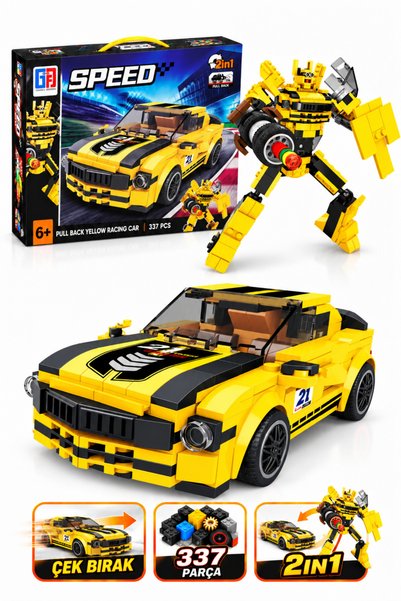 TUENGİ STORE 350-Piece Transformable Robot Camaro Race Car Building Set with ...