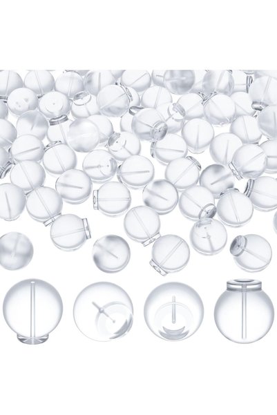 Generic 50 Pcs Rubber Earring Backs, Soft Clear Safety Earring Backs for Stud...