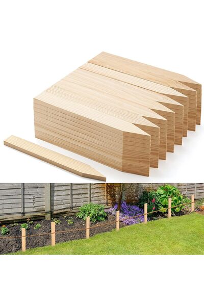 Generic 20 Pieces Wooden Garden Stakes, Plant Support Lawn Stake Heavy Duty, ...