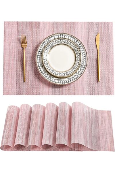 Generic Misty Rose Placemats Set of 6 - Heat Resistant Non-Slip Place mats fo...