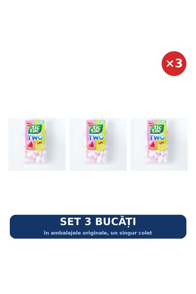 Tic Tac Set 3 x Drajeuri Two Căpșuni și Lime Tic Tac, 38,5 g