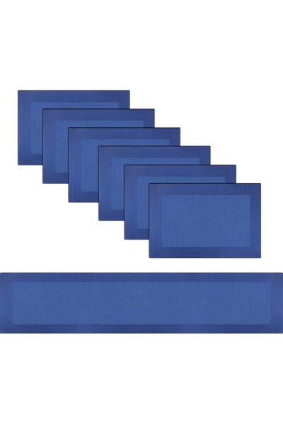 Generic مجموعة أنيقة من 6 مفارش طاولة، ومفرش طاولة، مفارش طاولة قابلة للغسل م...