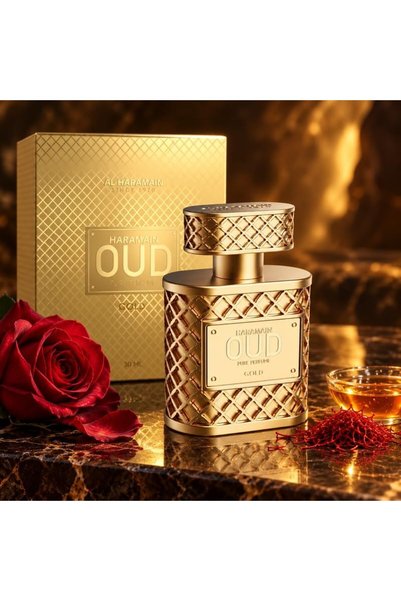 Al Haramain Oud Gold Pure Perfume Oil 30ml Unisex Attar/Rose & Saffron | Hone...
