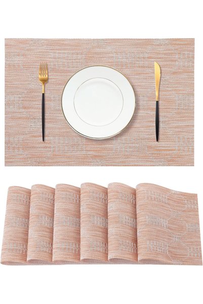 Generic Coral Placemats Set of 6 - Heat Resistant Non-Slip Place mats for Din...