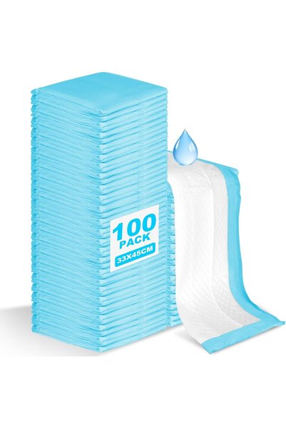 Generic عبوة تحتوي على 100 قطعة من حصائر تغيير الحفاضات للأطفال، مقاس 33 × 45...