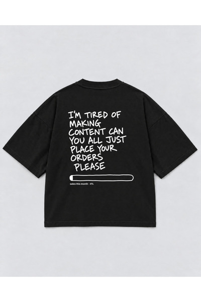 Bee you albină. PLASEAZĂ COMENZI – Tricou Oversized, Bumbac 100%, 300GSM – Negru