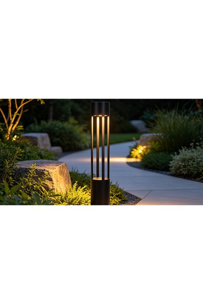 Generic Brand Modern Black 90cm Height Garden Lantern with Gu10 Base |   High...