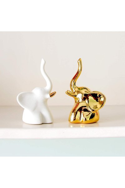 Generic Home Decor Elephant Statues,1 Pair, Small Decorative Accents for Shel...