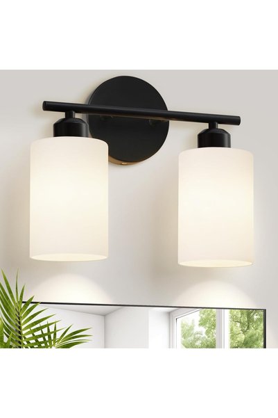 Generic 2-Light Bathroom Wall Light, المصباح الجداري, Black Modern Vanity Lig...