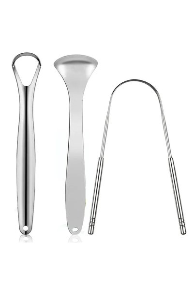 Choice 3 PCS 3Pcs Portable Stainless Steel Tongue Scrapers Reusable Metal Ton...