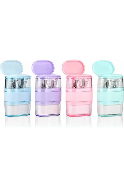 Generic Manual Pencil Sharpener with Eraser, Two Hole Multi-Colour Sharpener ...