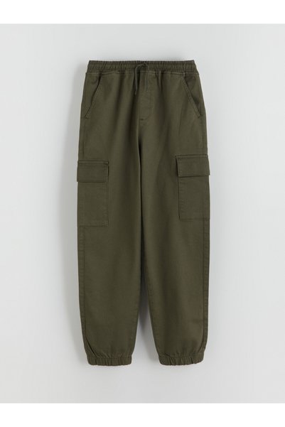 LC Waikiki Alita City Lcw Kids Green Elastic Waist Boys' Cargo Jogger Pants