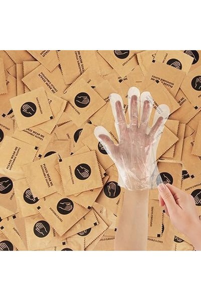 Generic 200 Pairs Disposable Plastic Gloves, Clear Food Safe Prep Gloves for ...