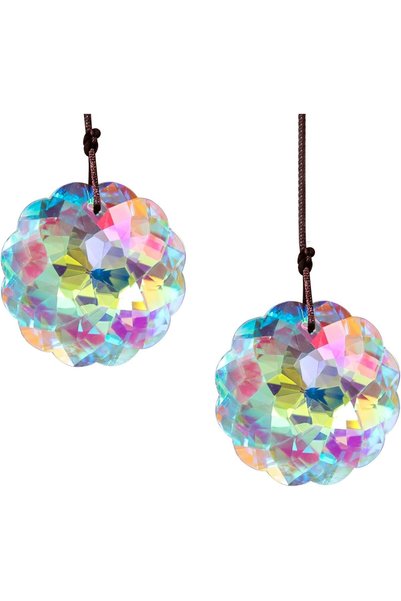 Generic 2 Pack 45mm AB Color Crystal Ball Suncatcher, Hanging Prism Glass Orn...