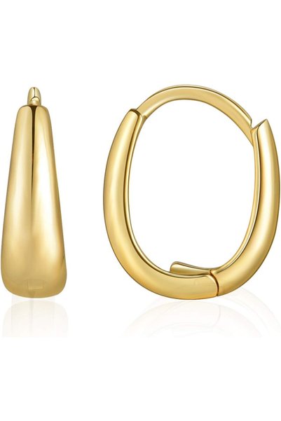 Generic 18K Gold Plated Hypoallergenic Cuff Earrings Small Huggie Earrings fo...