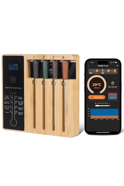 Generic 4-Probe Premium WiFi Smart Meat Thermometer | for BBQ, Oven, Grill, K...