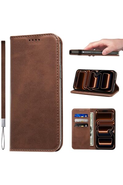 Generic غطاء لهاتف iPhone 17 Pro/18 Pro، حافظة قابلة للطي من جلد PU مع حزام ل...