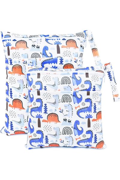 Generic 2 Pcs Wet Dry Bags for Cloth Diapers, Waterproof Reusable Nappy Wet B...