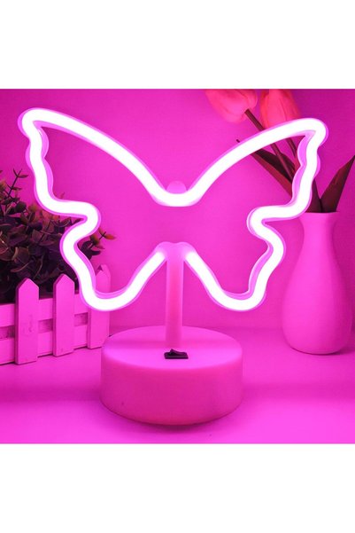 Generic Pink Butterfly Neon Sign LED Night Light for Girls Bedroom Decor, USB...