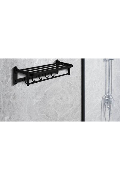 Generic Brand Towel Rack and Holder Stainless Steel 201 Matte Black for Bathroom
