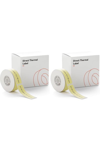 Generic شريط ملصقات لطابعات D110/D11/D101، أسود على ورق حراري أصفر لامع، شريط...